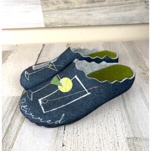 Flexus By Spring Step Womens 6.5 Blue Cocktail Hour Slip On Comfort Shoes Mule